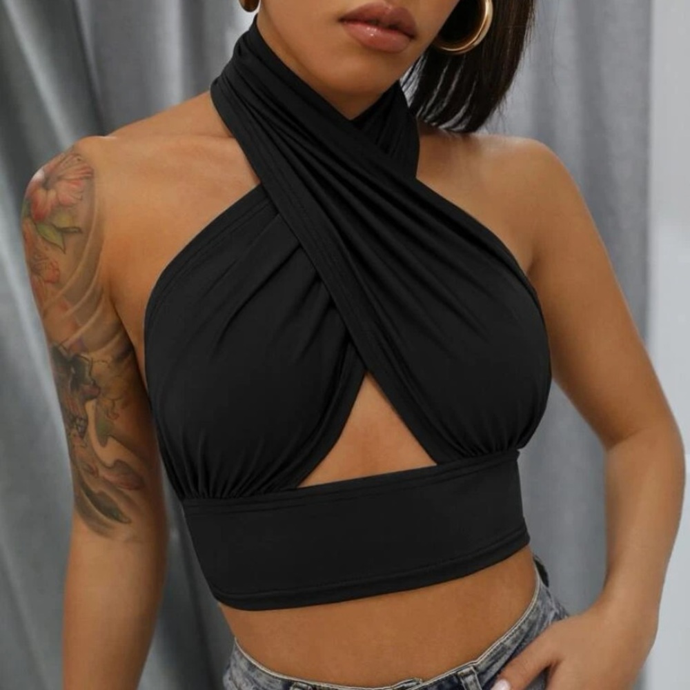Criss cross halter top